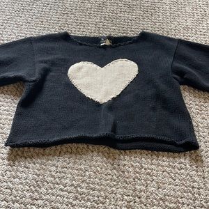Women’s cropped heart sweater